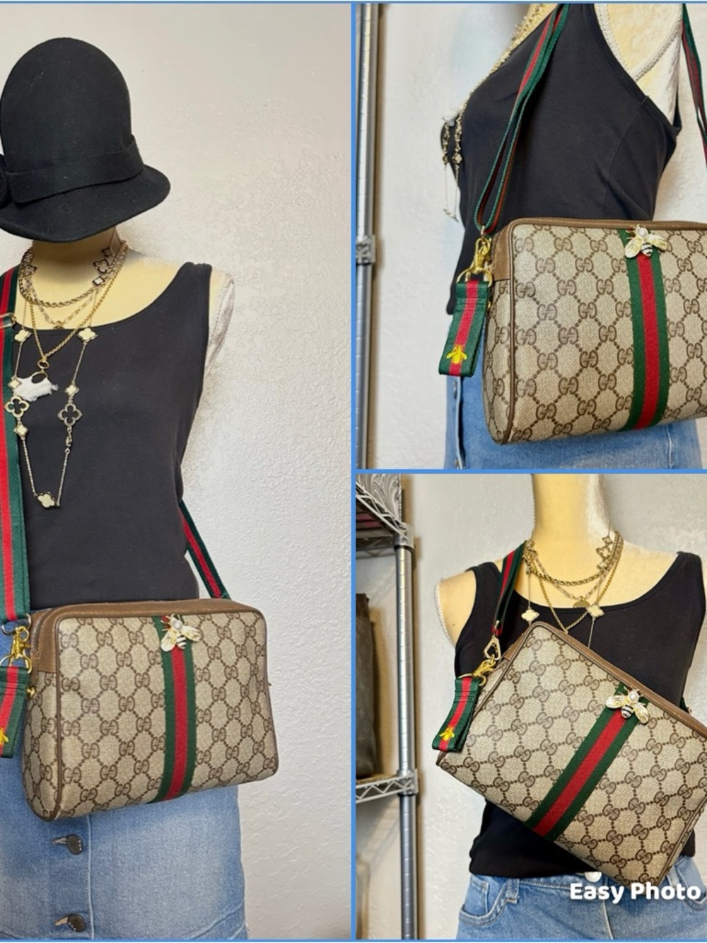 Authentic Gucci  GG PVC Leather Crossbody Bag - Picture 3 of 16